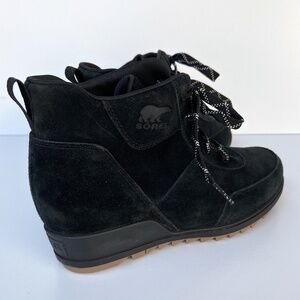 Sorel- Black Suede Evie Sport Lace Bootie, 9.5M